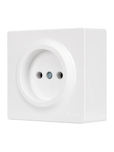 Розетка 1-м ОП LETO без заземл. ПБТ бел. LEZARD 752-0200-121B