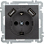Механизм розетки 1-м СП Bolero Рюш10-1-Б 16А IP20 с заземл. защ. шторки с 2-мя заряд. устройствами USB 2.1А антрацит IEK ERB14-K95-16-U2