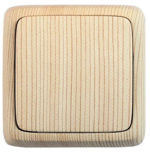 Выключатель 1-кл. ОП Альфа 10А IP20 250В с изолир. пластиной сосна HEGEL ВА10-113-02