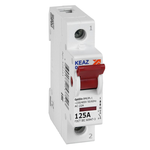 Выключатель нагрузки модульный 1п 25А OptiDin BM63PL-1125-УХЛ3 (ВМ63PL) КЭАЗ 328161