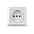 Розетка 1-м ОП Олимп 16А IP20 без заземл. бел. UNIVersal О0022
