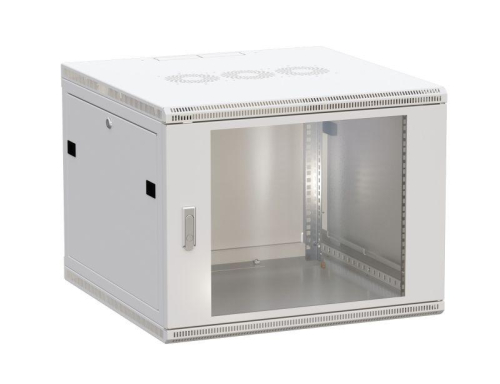 Шкаф настенный 19дюйм TERACOM PRO 6U 600х600мм дверь стеклянная с замком-ручкой сер. EKF TRP-WLL-0666-40G