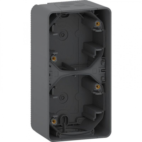 Бокс 2-м ОП Mureva Styl IP55 вертикал. антрацит SchE MUR37912