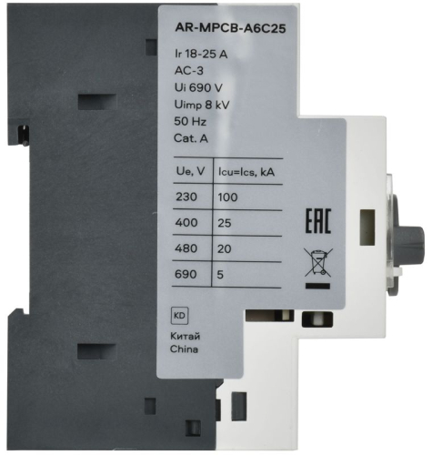 Выключатель автоматический защиты двигателя ARMAT A6 GV2P 18-25А IEK AR-MPCB-A6C25