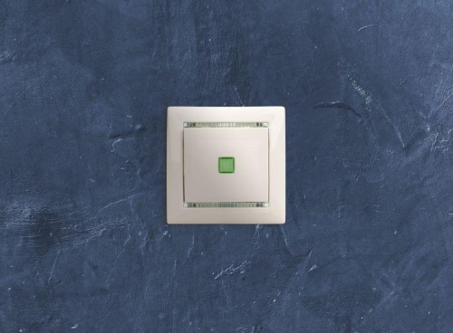 Выключатель 1-кл. СП Valena 10А IP31 250В с зел. индикацией механизм бел. IEK 774410