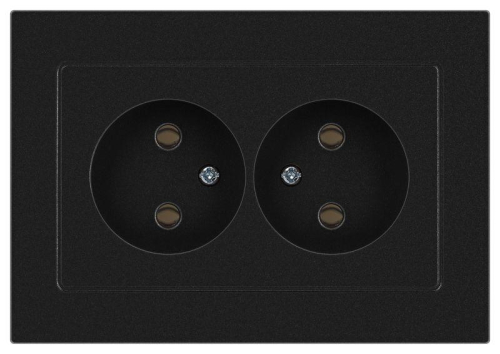 Розетка 2-м СП Accent 6-204-05 16А IP20 250В 2P AL/CU антрацит Intro Б0063465