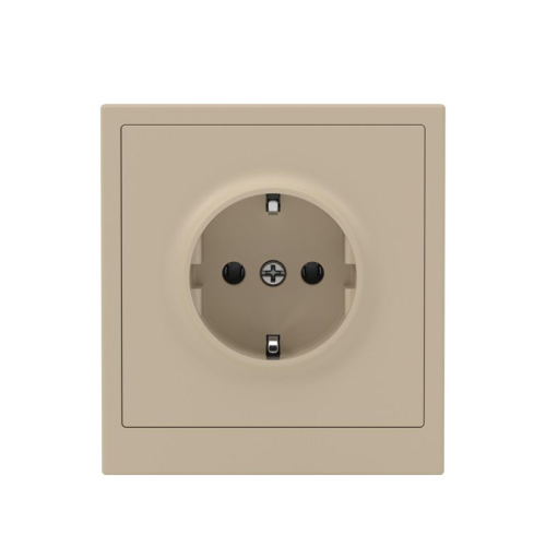 Розетка силовая KANT 2P+E без шторки ванильн. марципан DKC 7015033