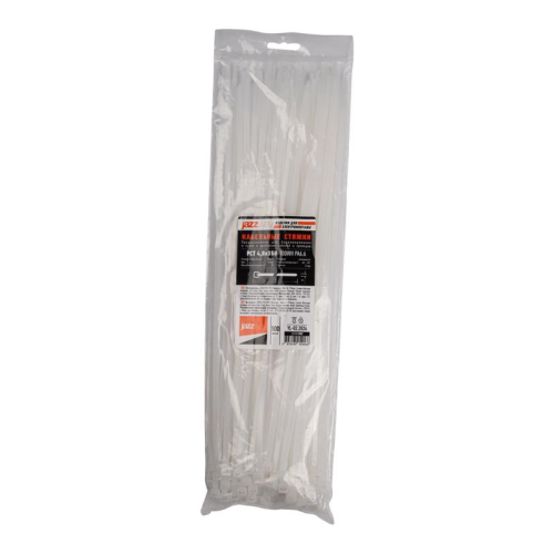Хомут кабельный PCT 4.8х350-100WH 4.8х350 PA6.6 бел.(уп.100шт) JazzWay 5054066