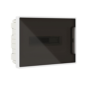 Щиток встраиваемый Фрейм (FRAME) 12мод с тонированной дверцей с 2 шинами PEN на 6 и 8 отверст. бел. DKC F12B1WD