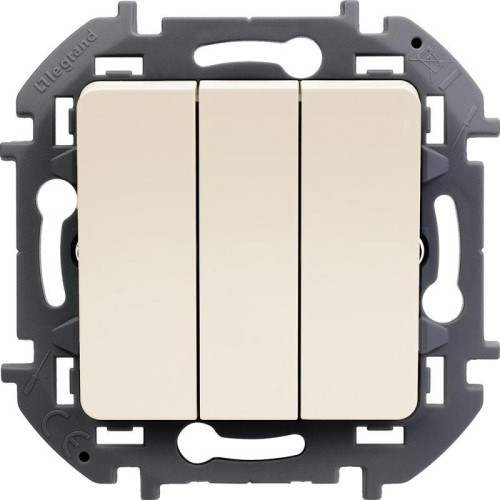 Выключатель 3-кл. Inspiria 20А IP20 250В 10AX механизм сл. кость IEK 673641