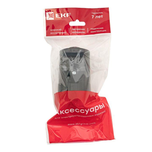 Гнездо штепсельное с заземл. черн. 16А 250В PROxima EKF ASG16-30-r