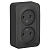 Розетка 2-м ОП Blanca 16А IP20 250В без заземл. без защ. шторок антрацит SE BLNRA000206