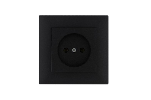 Розетка 1-м Karea RIZZ STAR без заземл. чер. Makel 88054022