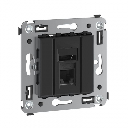 Розетка компьютерная 1-м RJ45 СП кат.6А Avanti "Черный матовый" DKC 4412373