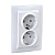 Розетка 2-м СП 2мод. Unica 16А IP20 с заземл. защ. шторки бел. SchE MGU23.067.18D
