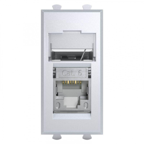 Розетка компьютерная модульная 1мод. RJ-45 кат.6 экран Avanti "Закаленная сталь" DKC 4404391