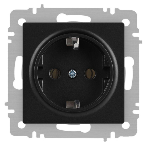 Розетка 1-м СП Accent 6-202-05 16А IP20 250В 2P+E Schuko антрацит Intro Б0063693
