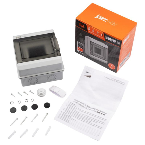 Бокс модульный накладной PDB/W 3005 GR (ЩРН-ПГ- 5) IP65 пластик. Pro JazzWay 5071964