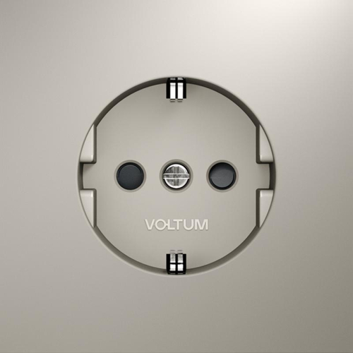 Розетка 1-м СП S70 16А с заземл. защ. шторки механизм кашемир Voltum VLS040203