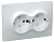 Розетка 2-м СП Кварта РСш12-3-КБ 16А IP20 с заземл. защ. шторки бел. GENERICA ERK21-K01-16-DM
