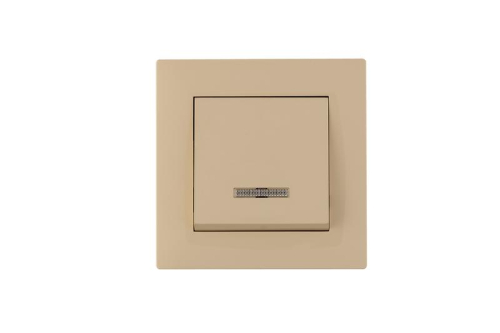 Выключатель 1-клав. с подсветкой Karea RIZZ крем Makel 88010021