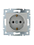 Розетка 1-м СП Karina с заземл. защ. шторки термопласт механизм матов. серебр. LEZARD 707-4388-124B