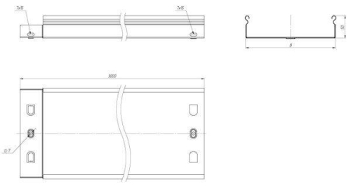 Лоток листовой неперфорир. 50х50 L3000 сталь 0.55мм EKF L505000-0.55
