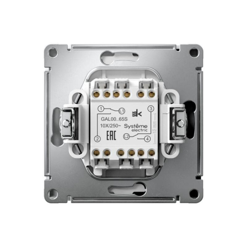 Переключатель 2-кл. ArtGallery 10AX быстрозажим. клем. механизм лотос SE GAL001365S