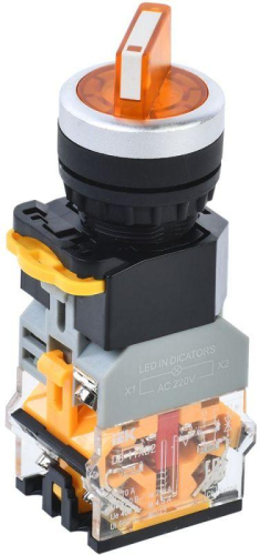 Переключатель D8-11XD2 на 2 полож. 1НО+1НЗ с подсвет. желт. KARAT IEK BSW30-11XD2-3-14-2-K05