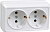 Розетка 2-м ОП Октава РС22-3-ОБ 16А IP20 с заземл. бел. GENERICA ERO21-K01-16-DC