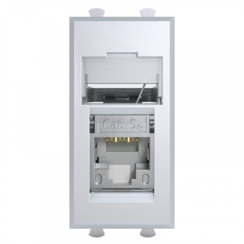 Розетка компьютерная 1мод. Avanti "Закаленная сталь" RJ-45 модульная кат.5е экран DKC 4404361