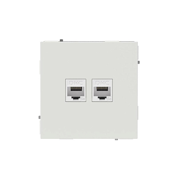 Розетка компьютерная 2-м KANT RJ45 кат.5E без шторки бел. песок DKC 7010664