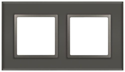 Рамка 2-м Elegance 14-5102-16 для розеток и выключателей стекло титан Эра Б0065835