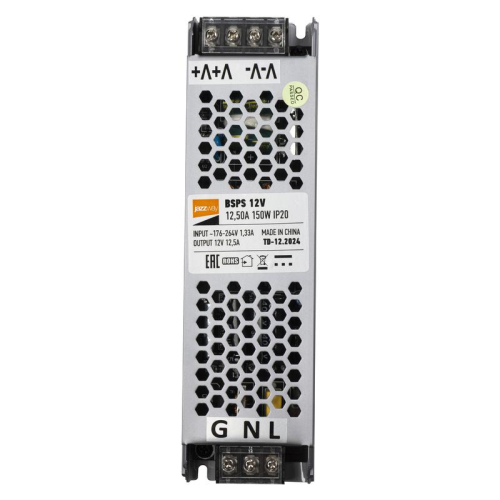 Блок питания для светодиод. ленты BSPS 150Вт 12.5А 12В IP20 метал. JazzWay 5024397