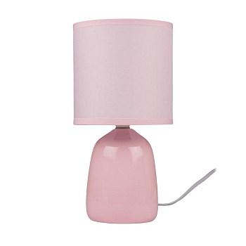 Светильник настольный JH2-02-pk E14 IP20 130х130х255мм керамика; ткань; PVC-пластик роз. JazzWay 5062337