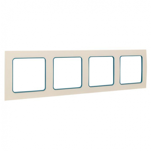 Рамка 4-м Стокгольм бел. с линией цвета синий PROxima EKF EAM-G-305-30