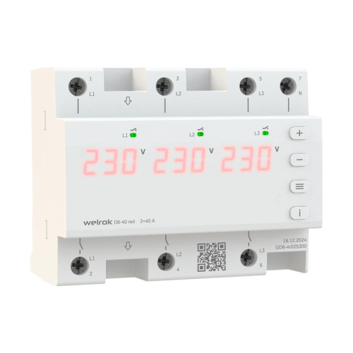 Реле напряжения D6-40 red Welrok 4660251140397