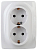 Розетка 2-м СП Эра12 12-2108-01 16А IP20 250В 2х2P+E Schuko защ. шторки бел. Эра Б0036442