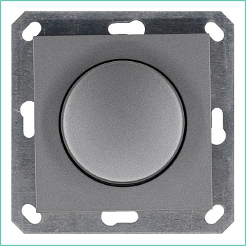 Светорегулятор поворотно-нажимной (диммер) LED 30-400Вт 1gang 2way механизм алюм. Jasmart G4012S