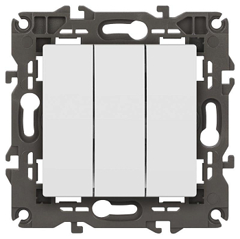 Выключатель 3-кл. СП Elegance 14-1107-01 10А IP20 250В 10AX механизм бел. Эра Б0034249