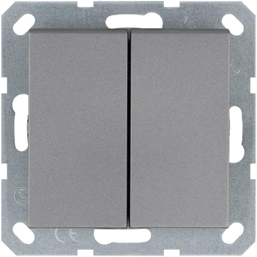 Выключатель 2-кл. 10А IP20 механизм алюм. Jasmart G3023S