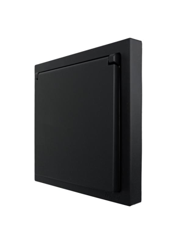 Розетка 1-мест. с/з с крышкой ПБТ СП ZIMA IP20 16А безвинт. зажим черн. бархат LEZARD 704-4288-123BQC