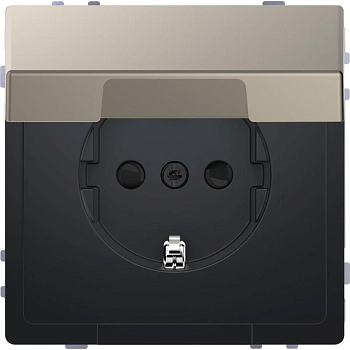 Розетка 1-м СП Merten D-Life 16А IP20 с заземл. с крышкой SD никель SchE MTN2310-6050