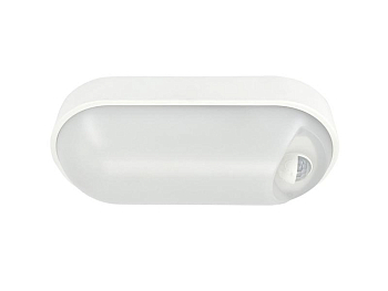 Светильник светодиодный WP 15 C 12W OP 840 W10L22 WH MDM 220х106х60мм 12Вт 4000К IP54 ЖКХ овал. пылевлагозащ. с датчиком движ. бел. Русский Свет 15071524500