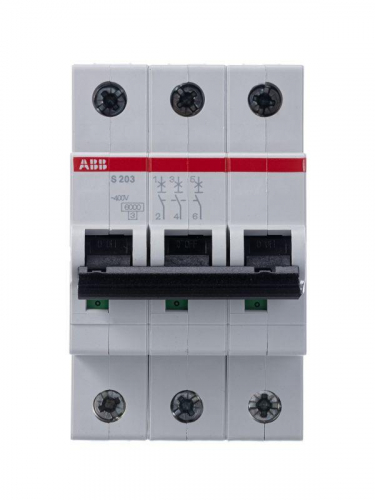 Выключатель автоматический модульный 3п C 20А 6кА S203 C20 ABB 2CDS253001R0204