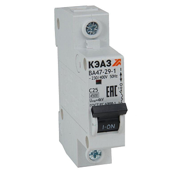Выключатель автоматический модульный ВА47-29-1C1-УХЛ3 (4.5кА) КЭАЗ 318197