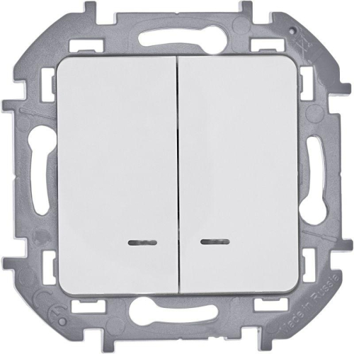 Выключатель 2-кл. Inspiria 10А IP20 250В 10AX с подсветкой/индикацией механизм бел. IEK 673630