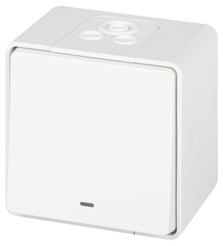 Выключатель Эксперт 11-1502-01 с подсветкой IP55 10АХ-250В ОУ бел. Эра Б0063305