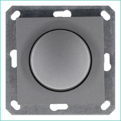 Светорегулятор поворотно-нажимной (диммер) LED 30-400Вт 1gang 2way механизм алюм. Jasmart G4012S