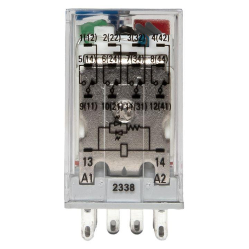 Реле промежуточное с кнопкой и мех. индикацией RPAt 22/4 5A 110В DC AVERES EKF rpat-22-4-110DC